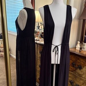 Kona Sol Black Sleeveless Swim Cover-Up